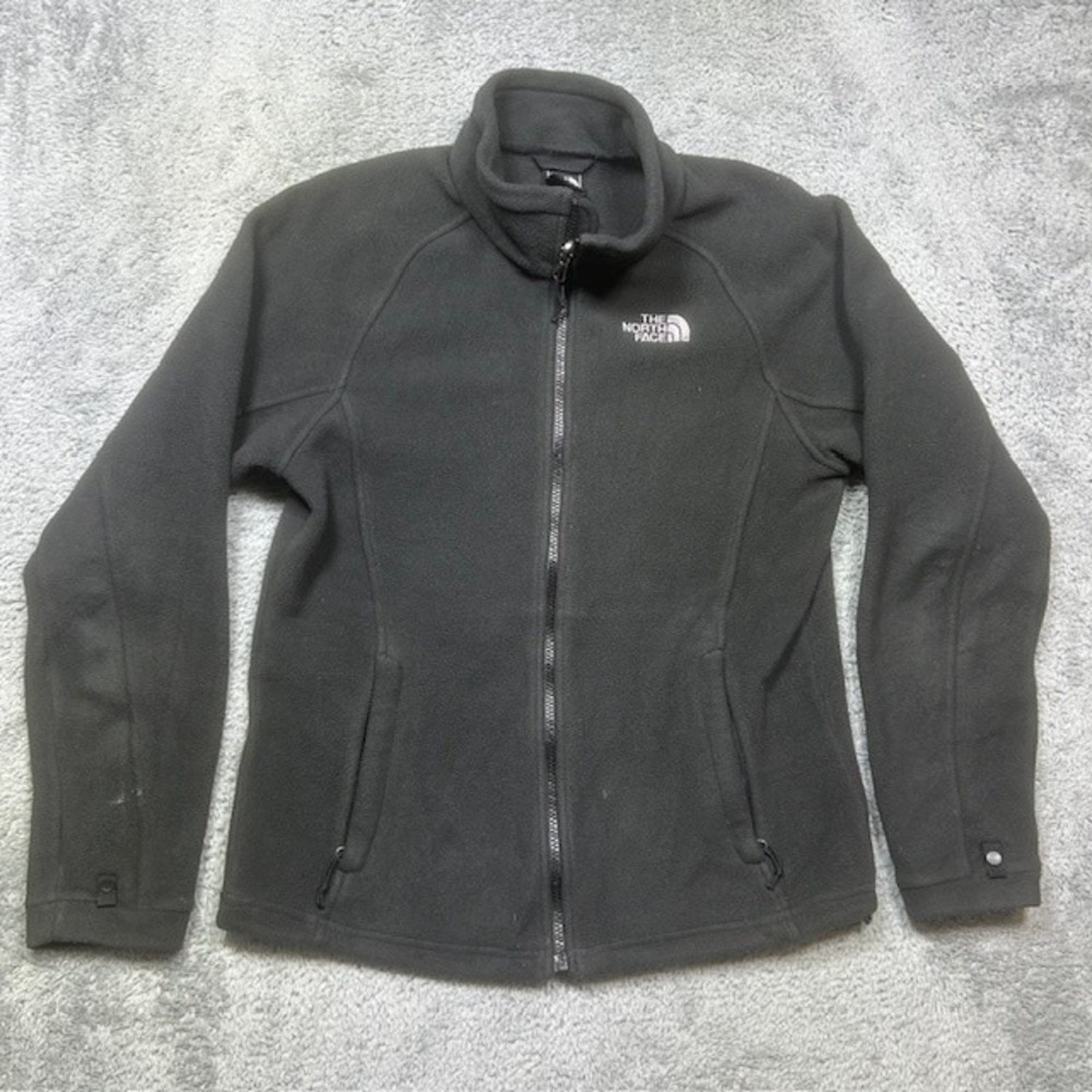 North Face Jacket Womens Medium Black Fleece Full Zip Outdoor Hiking CR04JK3